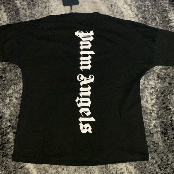 Palm Angels Vertical Logo Black T-Shirt Men’s Size Large - Picture 2 of 2